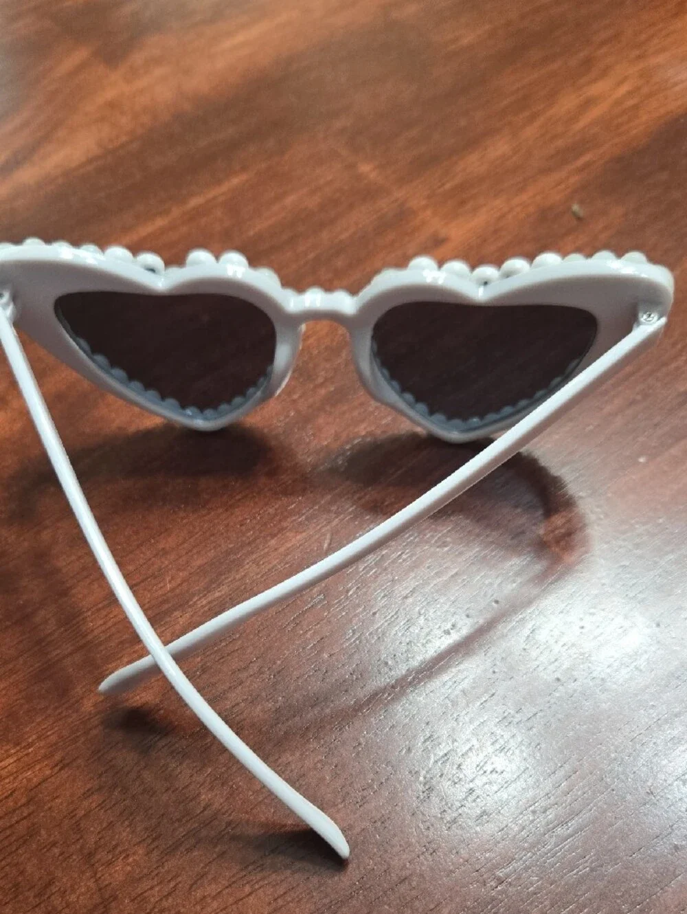 Bride To Be Pearl Heart Sunglasses - White